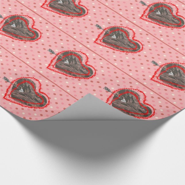 Military Green Camo Hearts Valentine Wrapping Paper (Corner)