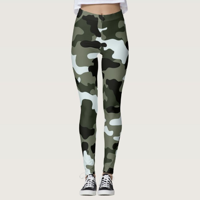 Military Green Camo Leggings (Front)