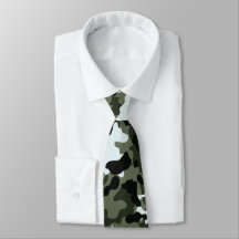 Military Green Camo Neck Tie