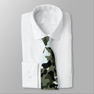 Military Green Camo Neck Tie