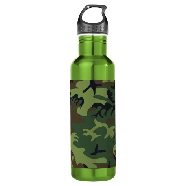 Military Green Camouflage 710 Ml Water Bottle (Front)
