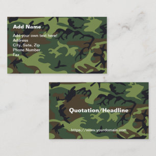 Military Green Camouflage Business Card