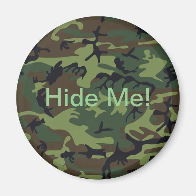 Military Green Camouflage Hide Me Magnet (Front)