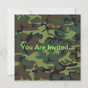 Military Green Camouflage Invitation