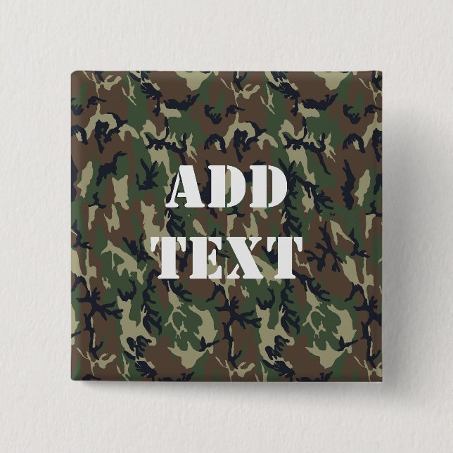 Military Green Camouflage Pattern 15 Cm Square Badge (Front)