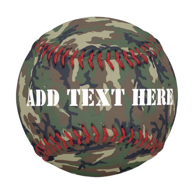 Military Green Camouflage Pattern Baseball (Front)