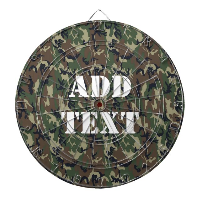 Military Green Camouflage Pattern Dartboard (Front)