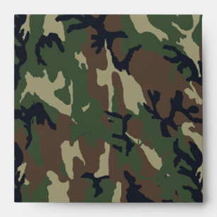 Military Green Camouflage Pattern Envelope