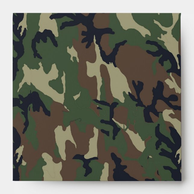 Military Green Camouflage Pattern Envelope (Front)