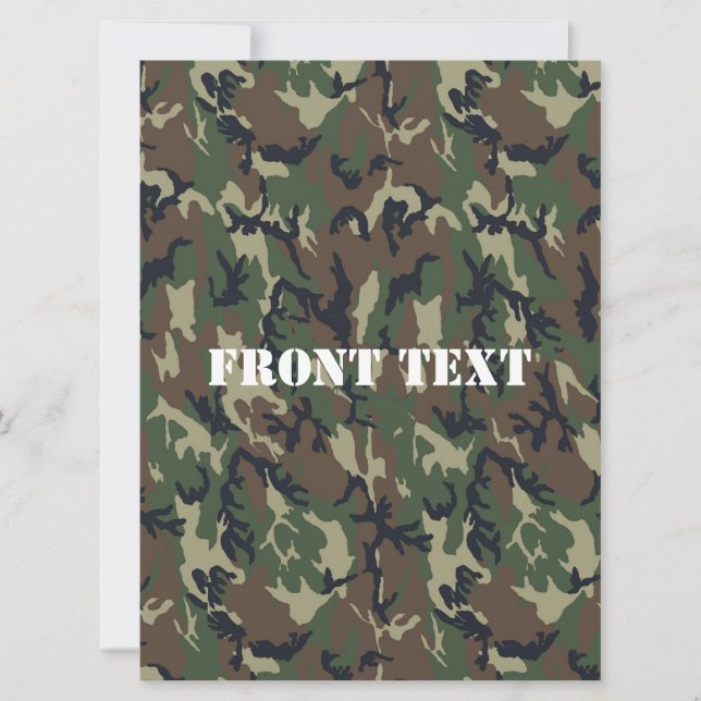Military Green Camouflage Pattern Invitation (Front)