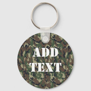Military Green Camouflage Pattern Key Ring