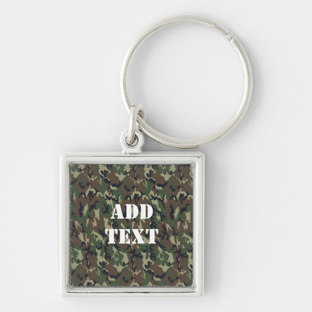 Military Green Camouflage Pattern Key Ring (Front)
