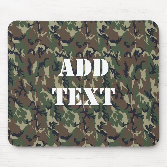 Military Green Camouflage Pattern Mouse Mat (Front)