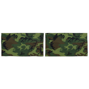 Military Green Camouflage Pattern Pillow Case Set