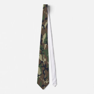 Military Green Camouflage Pattern Tie