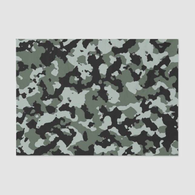 Military Green Camouflage Pattern Tissue Paper (Front)