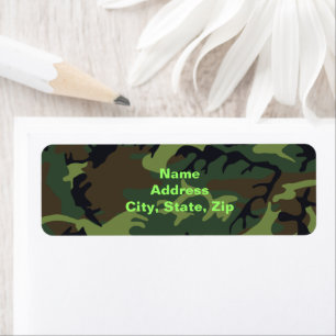 Military Green Camouflage Return Address