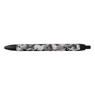 Military Grey Camouflage Pattern Black Ink Pen
