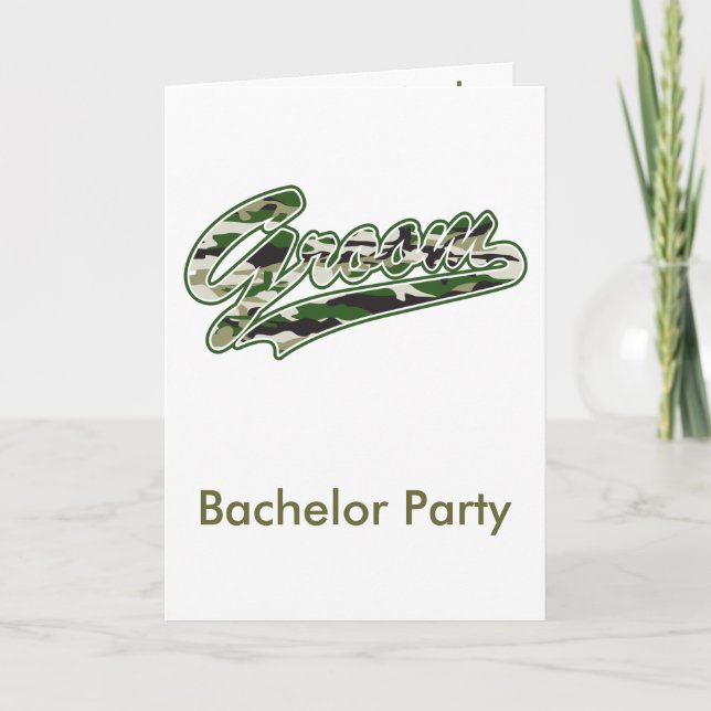 Military Groom Camouflage Invitation (Front)