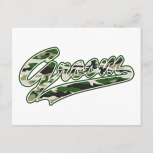 Military Groom Camouflage Postcard
