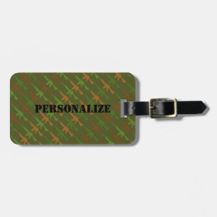 Military Gun Camouflage GI Style Rifle Army Green  Luggage Tag