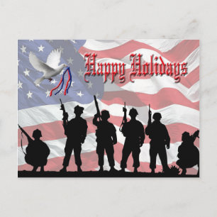 Military Happy Holidays Postcard