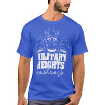 Military Heights Mustangs white on blue