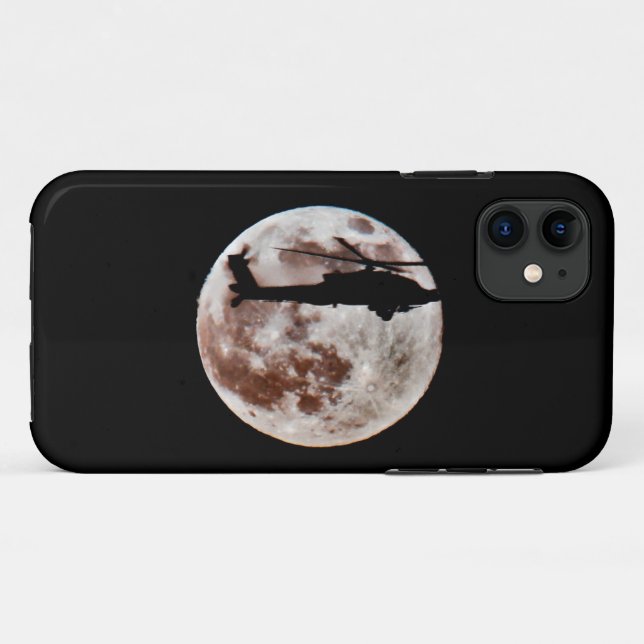 Military Helicopter Against the Moon at Night Case (Back (Horizontal))