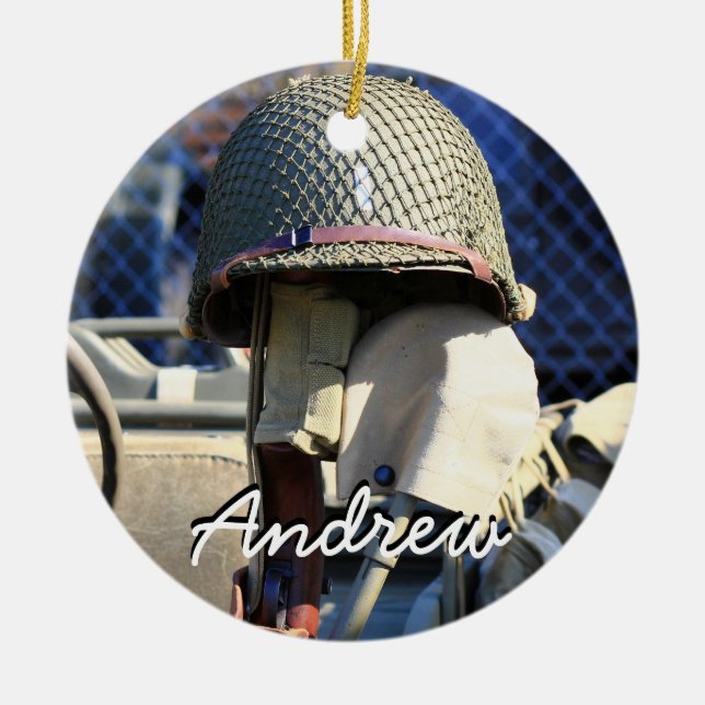 Military helmet personalised ornament (Front)