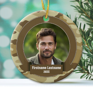 Military Hero - Camo DOUBLE-SIDED Ceramic Tree Decoration
