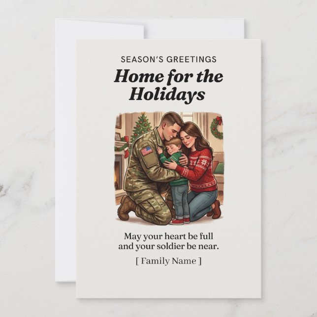 Military Home for Holidays Christmas Card (Front)