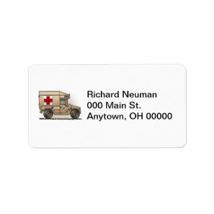Military Hummer Ambulance Address Label