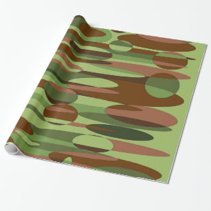 Military inspired green and brown gift wrap