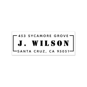 Military Inspired Rectangular Return Address Rubber Stamp