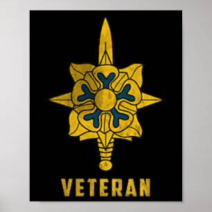 Military Intelligence Corps Veteran Logo Papa Chri Poster