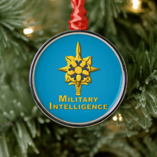 MILITARY INTELLIGENCE METAL TREE DECORATION
