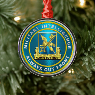 MILITARY INTELLIGENCE METAL TREE DECORATION
