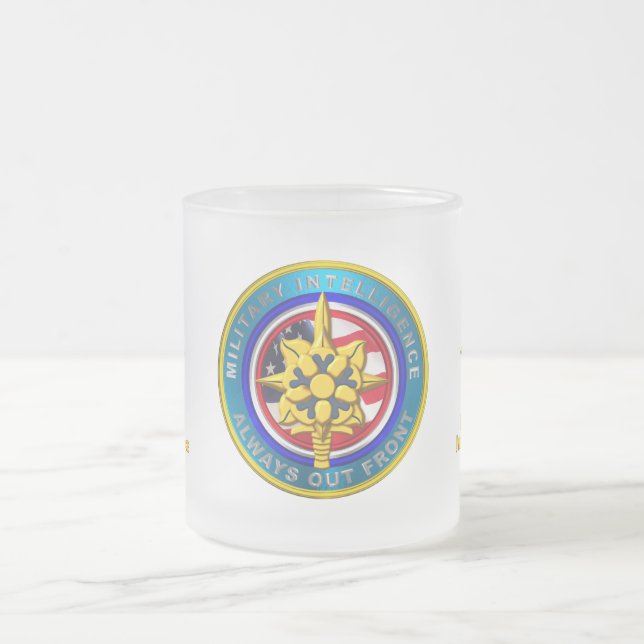 Military Intelligence Veteran   Frosted Glass Coffee Mug (Center)