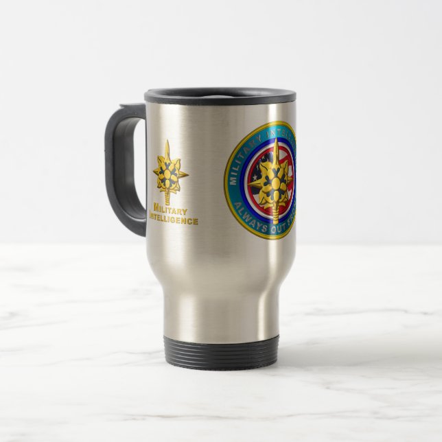 Military Intelligence Veteran Travel Mug (Front Left)