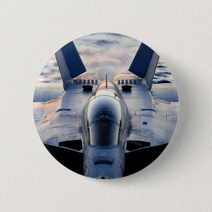 Military jet 6 cm round badge