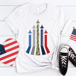 Military Jet Aeroplane Air Force Flight Formation T-Shirt