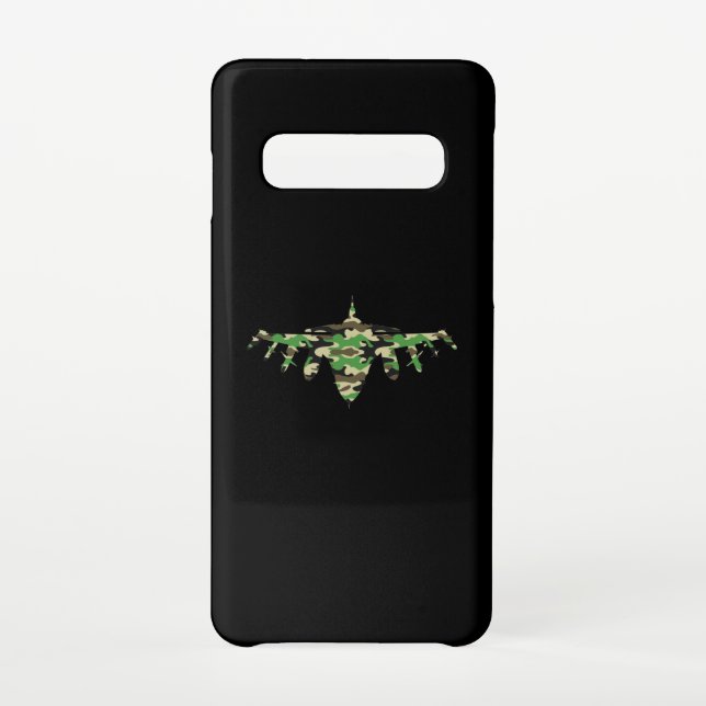 Military Jet camouflage fighter aircraft silhouett Samsung Galaxy Case (Back)
