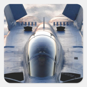 Military jet square sticker