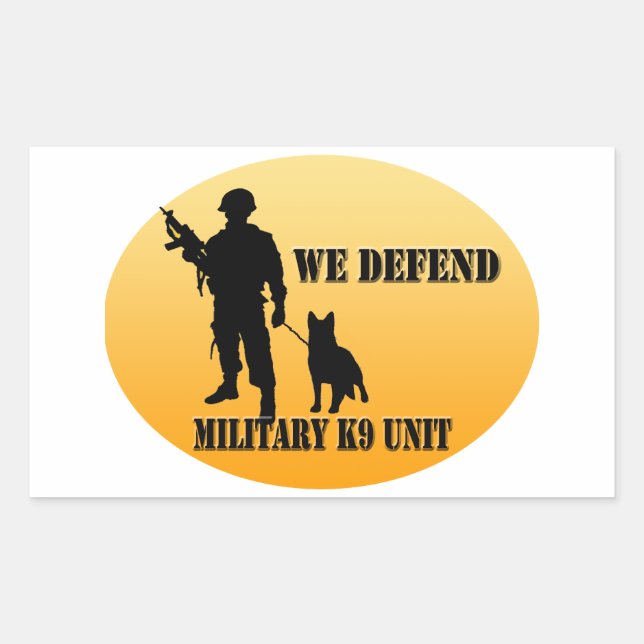 Military K9 Unit Rectangular Sticker (Front)