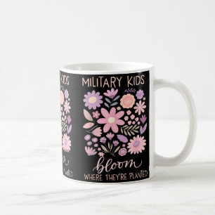 Military Kid Dandelion Bloom Where Planted Purple Coffee Mug