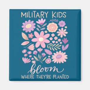 Military kid dandelion bloom where planted purple magnet