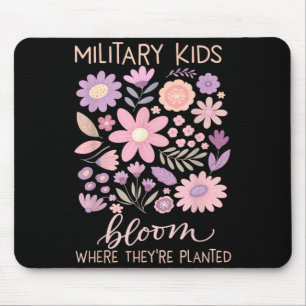 Military Kid Dandelion Bloom Where Planted Purple Mouse Mat