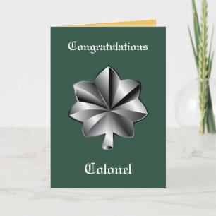 Military Lieutenant Colonel Promotion Card