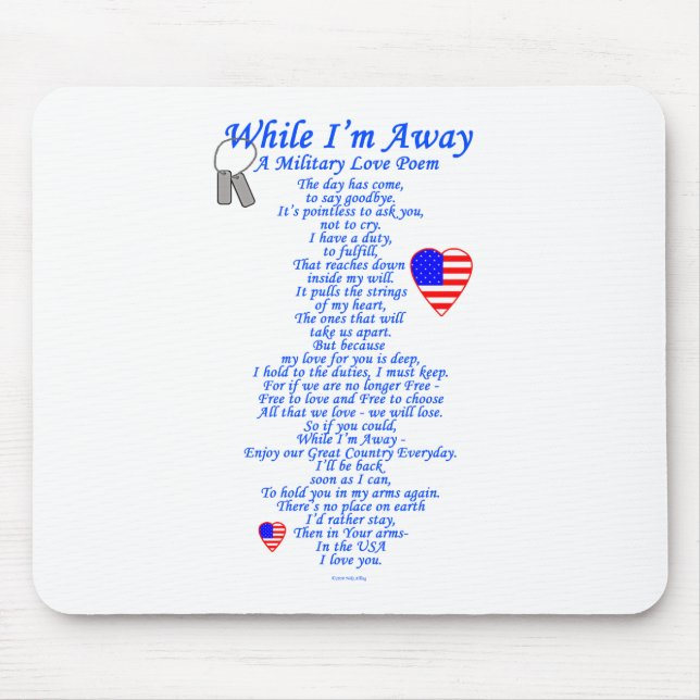 Military Love Poem Mouse Mat (Front)