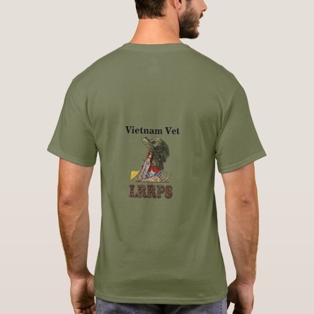 Military LRRPS Army Marines Navy Vietnam War Vets T-Shirt (Back)